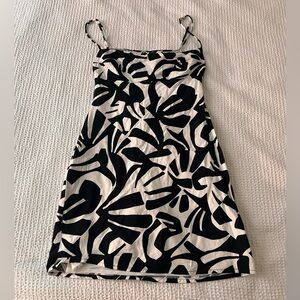 Zara black and white mini dress